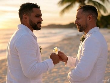 Couple at their wedding ceremony